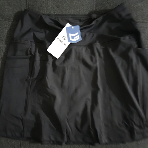gradual Pants - Black Athletic Skirt By Gradual